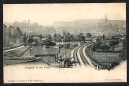 Burgdorf, Teilansicht mit Bahngleis in d