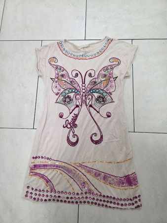 Guess T-Shirt Kleid Mädchen Grösse 164 mit Schmetterling