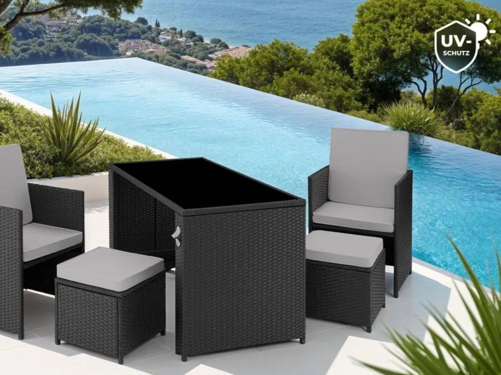 Set di tavolo e panche: Rattan Sitzgruppe 5 Personen Gartenmöbel Set KORELLA – Nuovo e nell'imballaggio originale da Lachen SZ venduto da sw3zzy 2