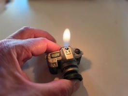 aufladbares Mini Gas Feuerzeug Foto Kamera Feuer Zeug