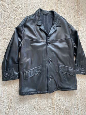 Herren-Lederjacke schwarz Grösse 54 Topzustand