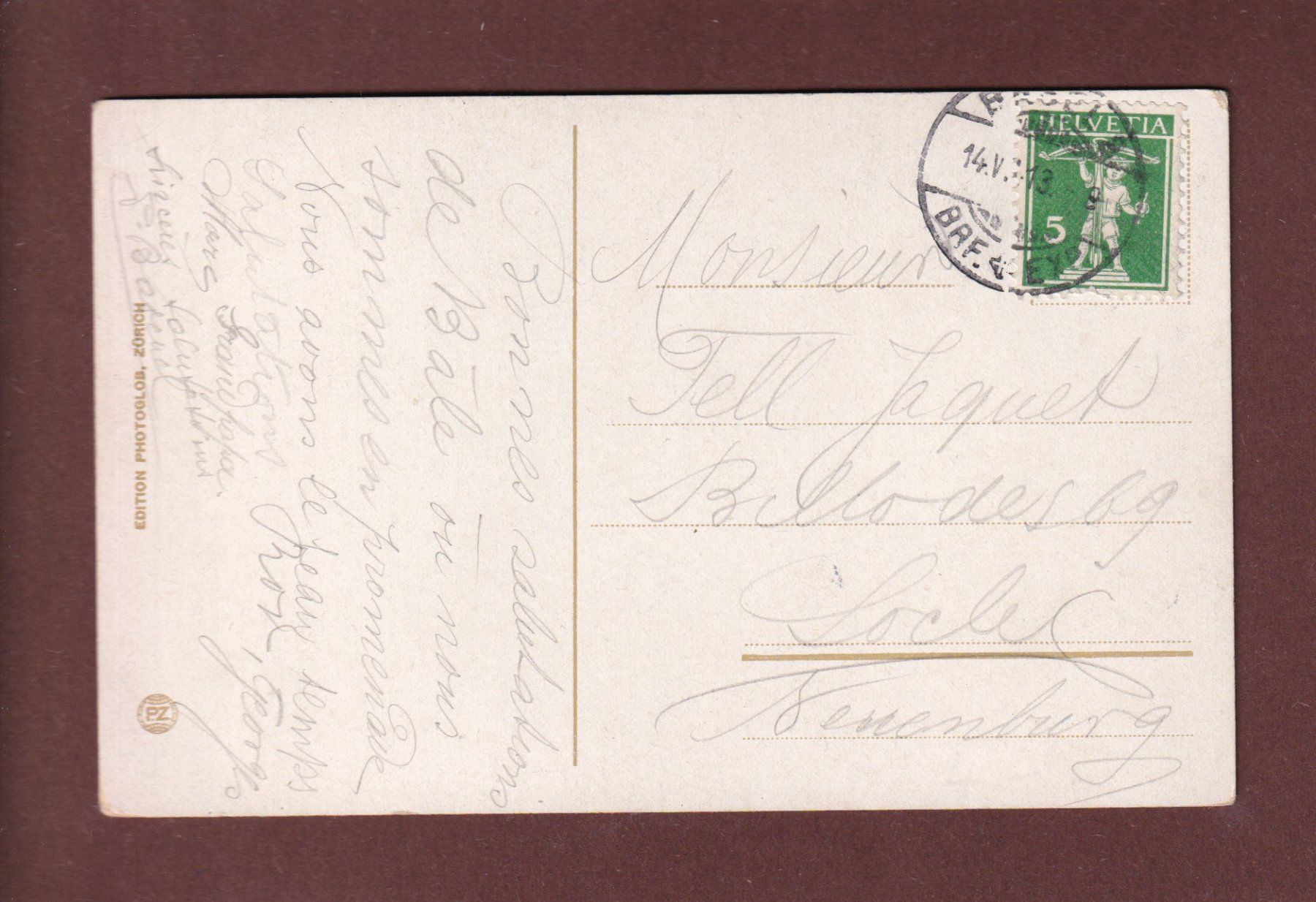 Cartoline postali: BASEL - Marktplatz - Rathaus - 1913 – Usato da Pully venduto da nicecards-shop 1