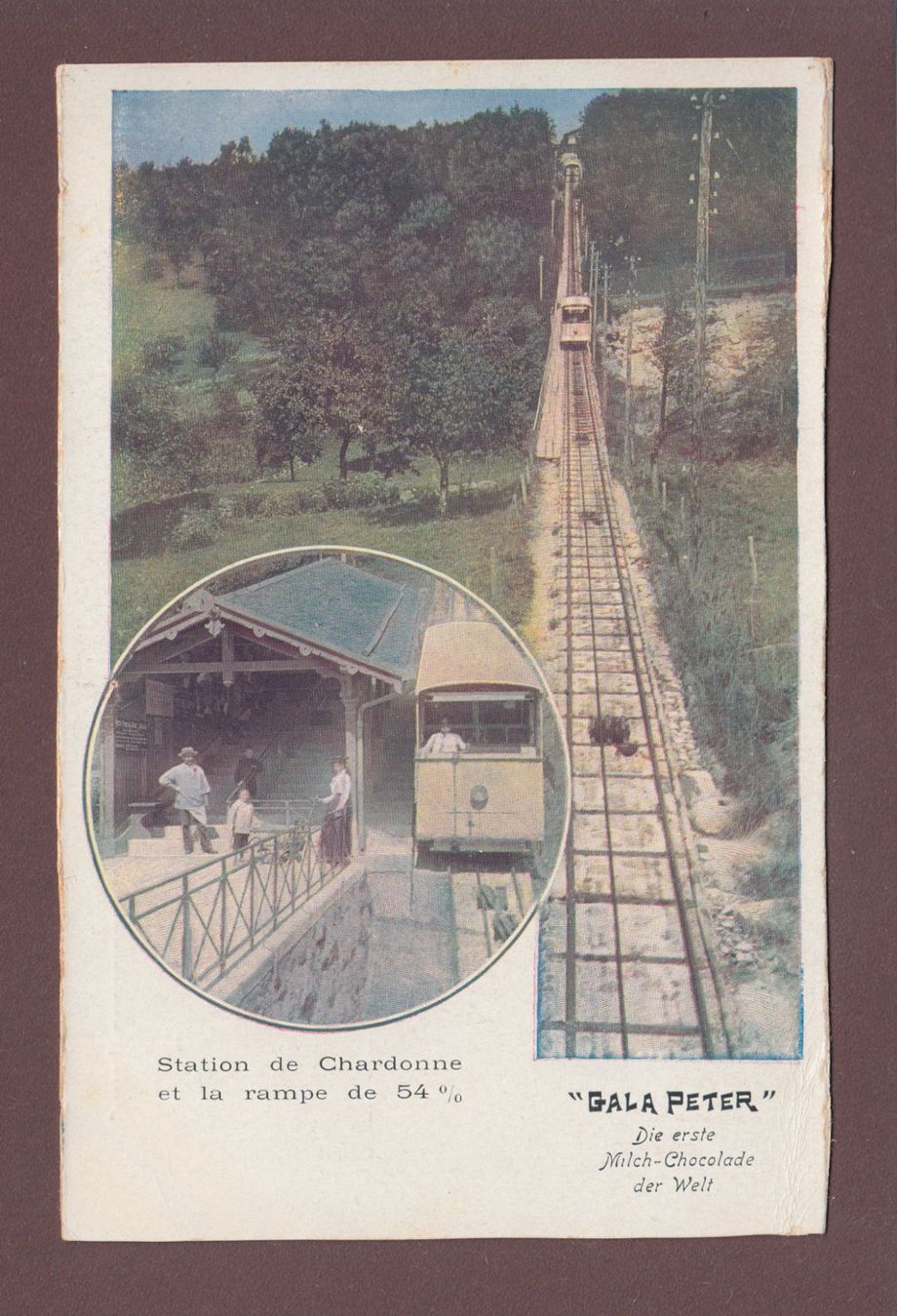Cartoline postali: CHARDONNE - Funiculaire - Gala Peter // pli d'angle // – Usato da Pully venduto da nicecards