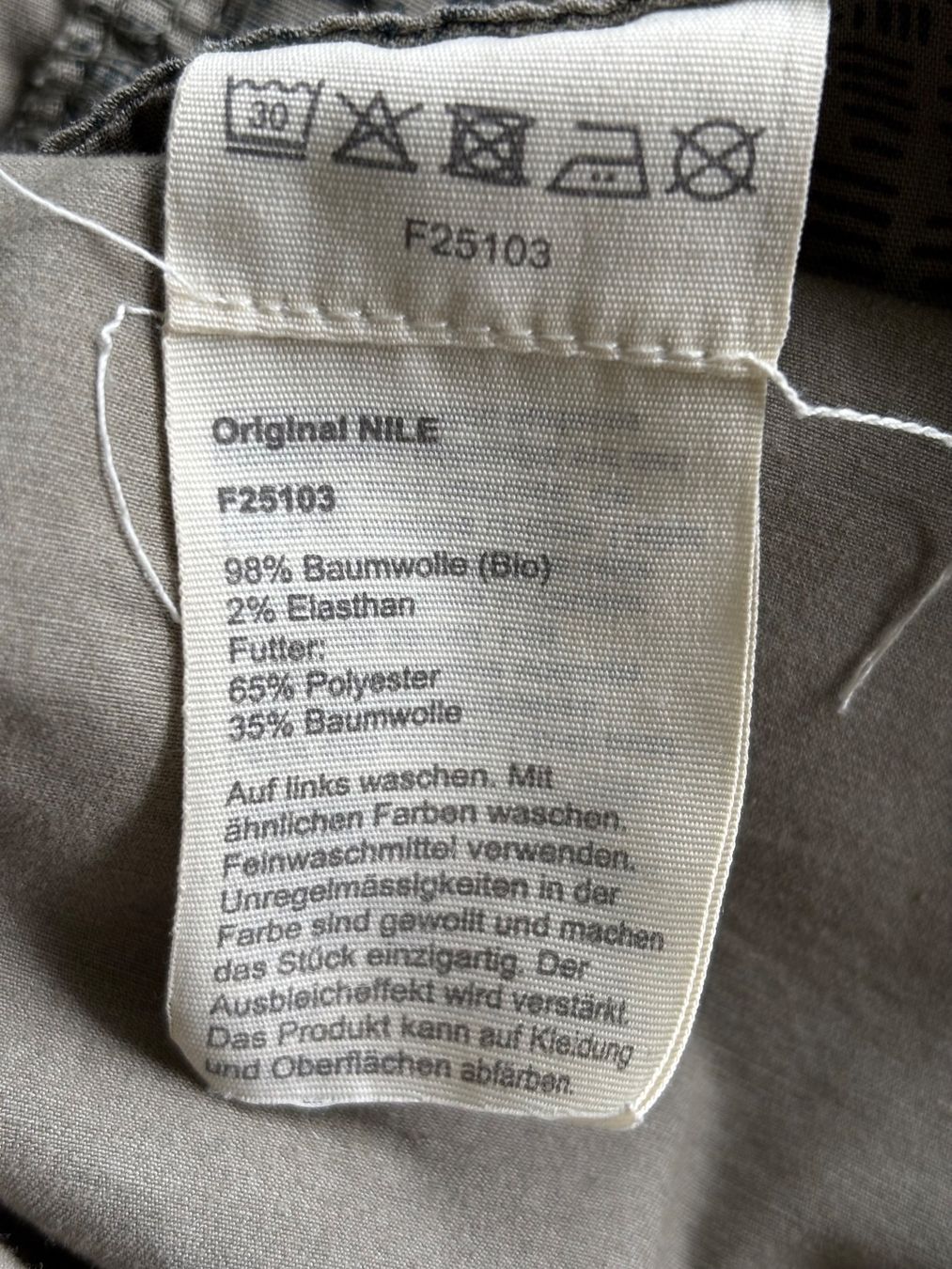 Nile Pantaloni: Nile Freizeithose, Gr. M, Khaki – Usato da Ebnat-Kappel venduto da Molton 7