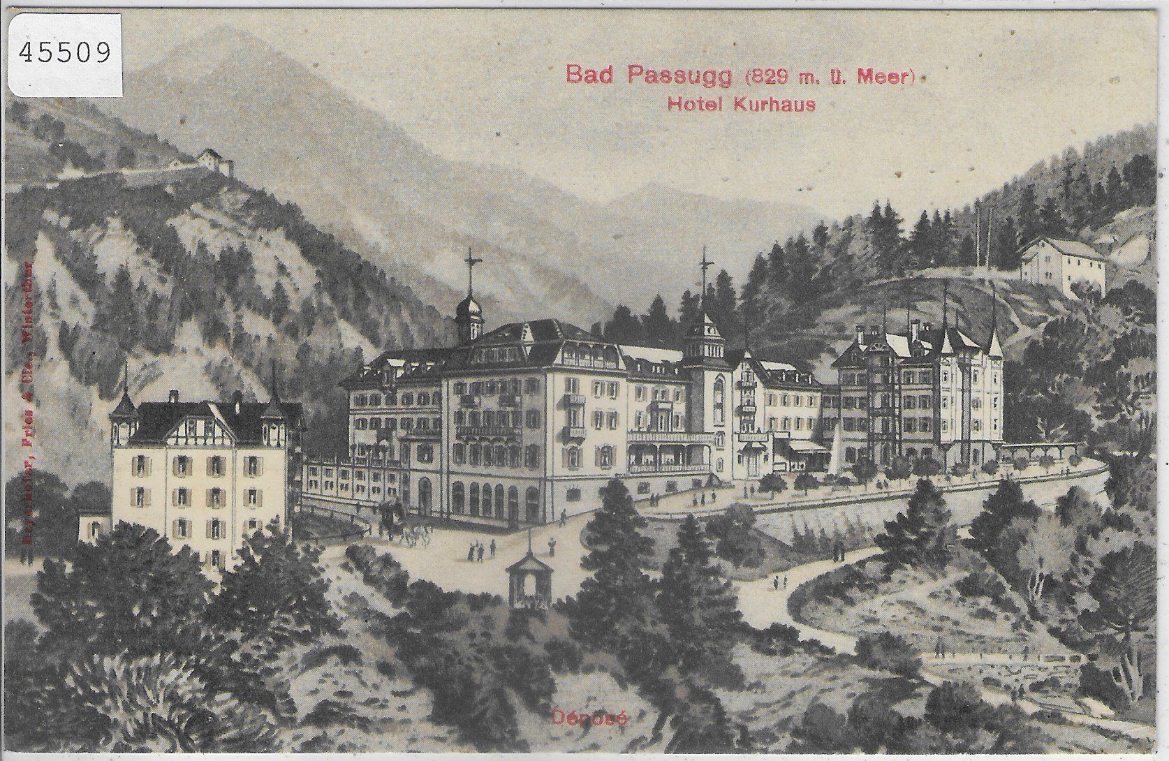 Cartoline postali: Bad Passug - Hotel Kurhaus – Usato da Ettingen venduto da Kartenplanet