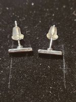 Ohrstecker Stab Silbern schlicht guter Zustand