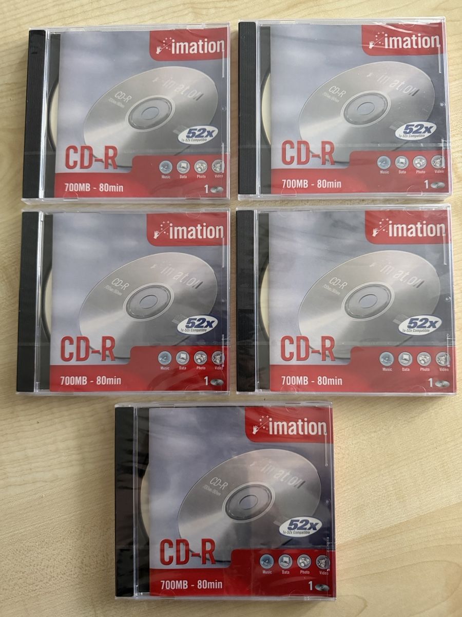 CD & DVD vergini: Imation CD-R Rohlinge, 700MB, 5 Stück, Neu & OVP – Nuovo e nell'imballaggio originale da Goldau venduto da Henggi88