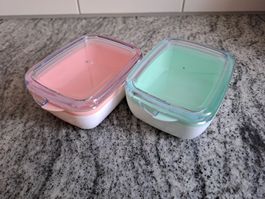 Vorratsdosen Set 2 Stck rosa/grün Neu