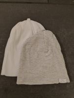 2er Set H&M Babymütze Gr. 56, weiss/gestreift