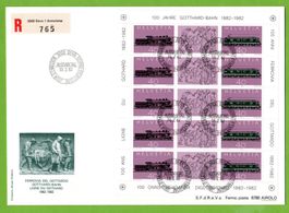 1982 - 3 FDC 100 J. Gotthard-Bahn  Bern / Göschenen / Airolo
