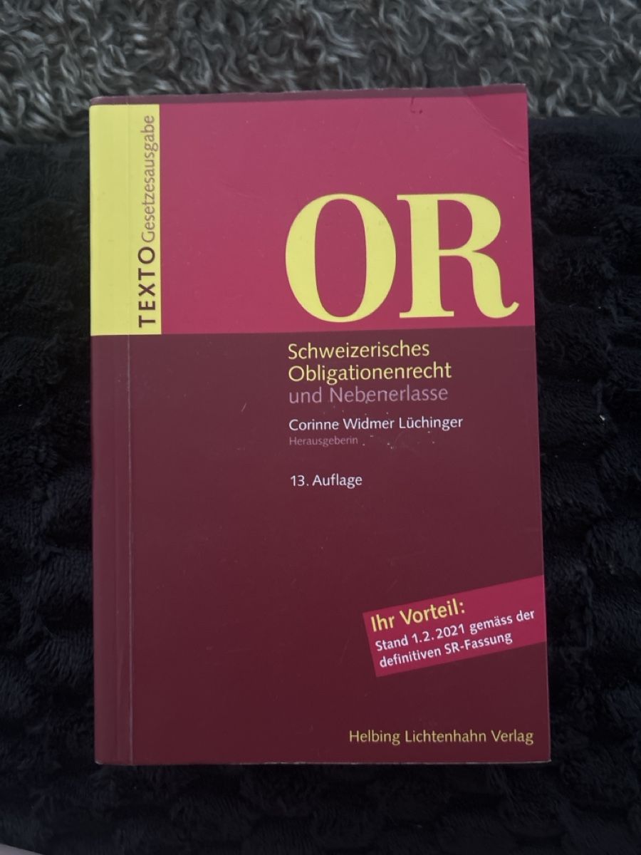 Libri: OR Schweizerisches Obligationenrecht 13. Auflage – Nuovo (secondo la descrizione) da Arlesheim venduto da cen_cdm5