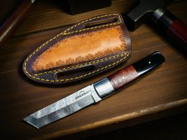 Damast Messer feststehend HANDMADE 21cm ODERMATT No. 46 NEU