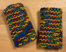 Pulswärmer - Multicolor 🔴🟠🟡 - handgestrickt **NEU**