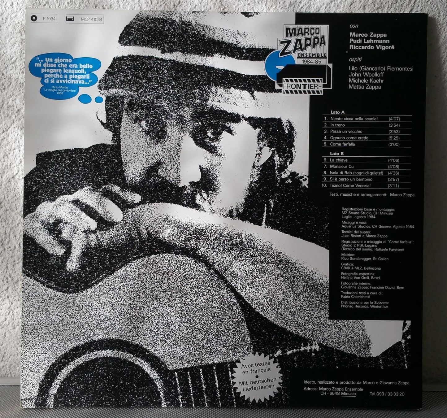 Dischi in vinile: MARCO ZAPPA - FRONTIERE - 1984/85 - LP – Usato da Greifensee venduto da scharmant 1