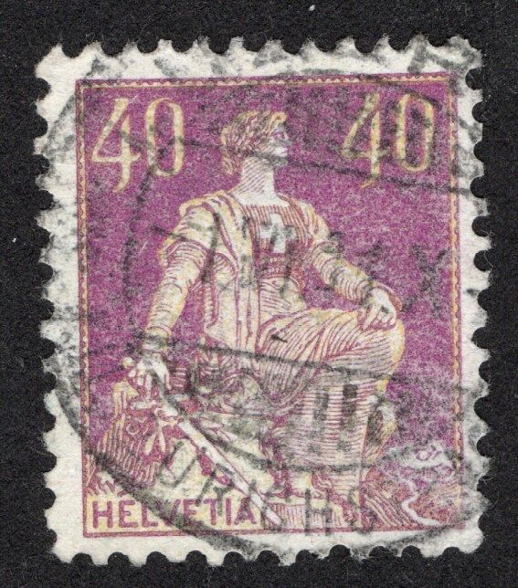 Alle Briefmarken: 1c 1908 CH Elvezia con spada/marm. – Gebraucht aus BREGANZONA von adelio8