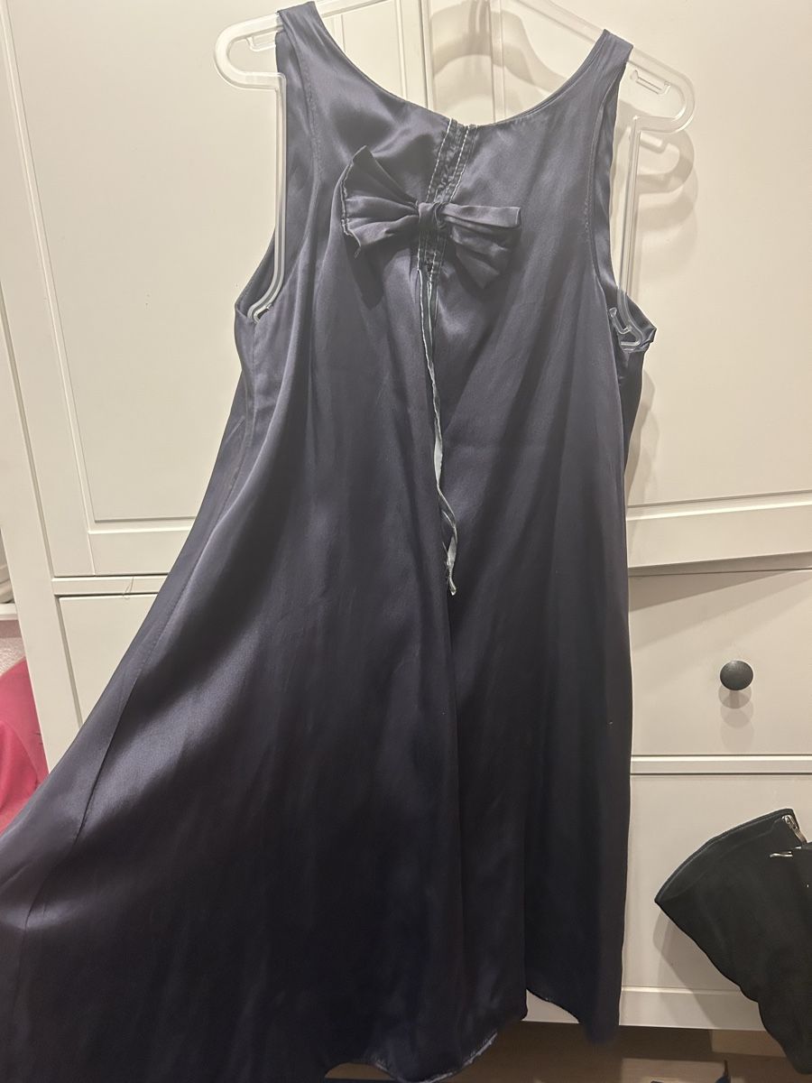 Vestiti: dunkelblau-graues Seidekleid – Usato da Rorbas venduto da KiseliKupus 1