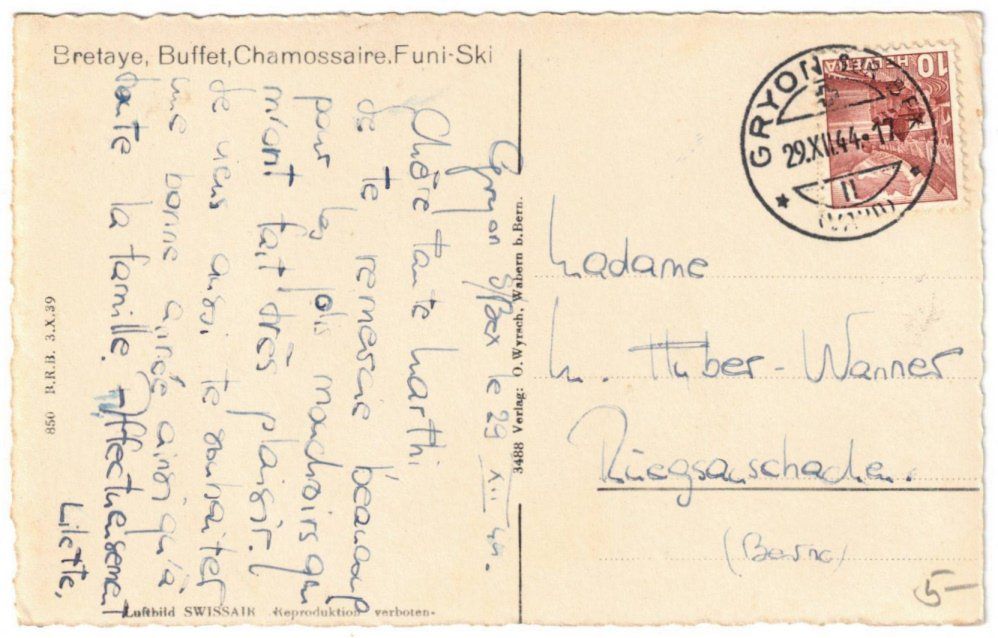 Cartoline postali: Villars - Col de Bretaye mit Charmossaire + Funispur – Usato da Binningen venduto da Mountainrider 1