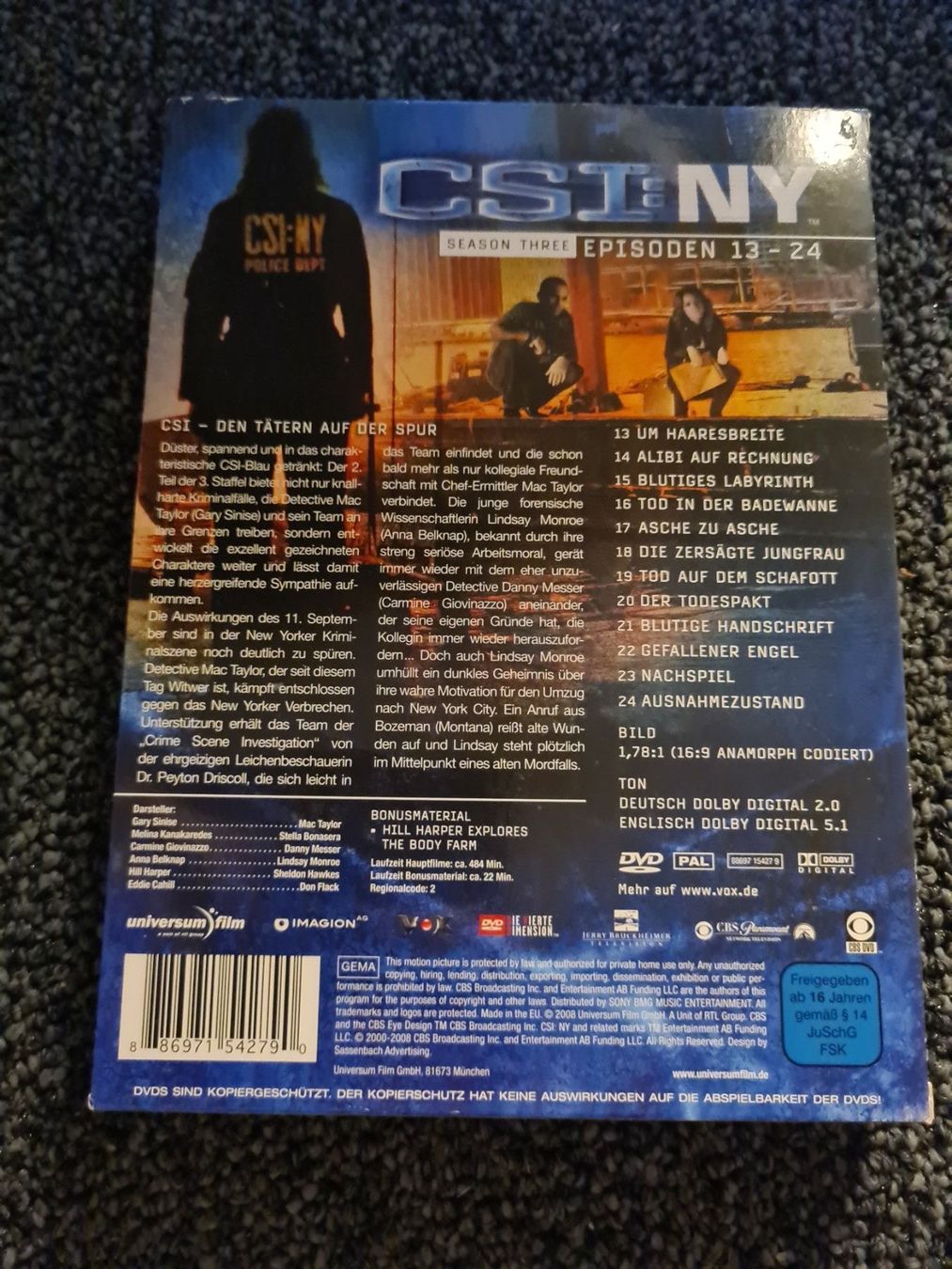 Tutti i DVDs: CSI: NY STAFFEL 3 EPISODEN 13-24 – Usato da Ruswil venduto da jan_bxl5 1