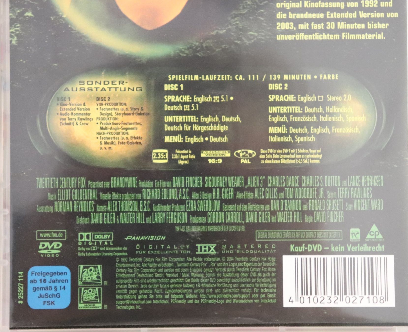 Tutti i DVDs: Alien 3 - Regie David Fincher – Usato da Glattfelden venduto da Sirax 3
