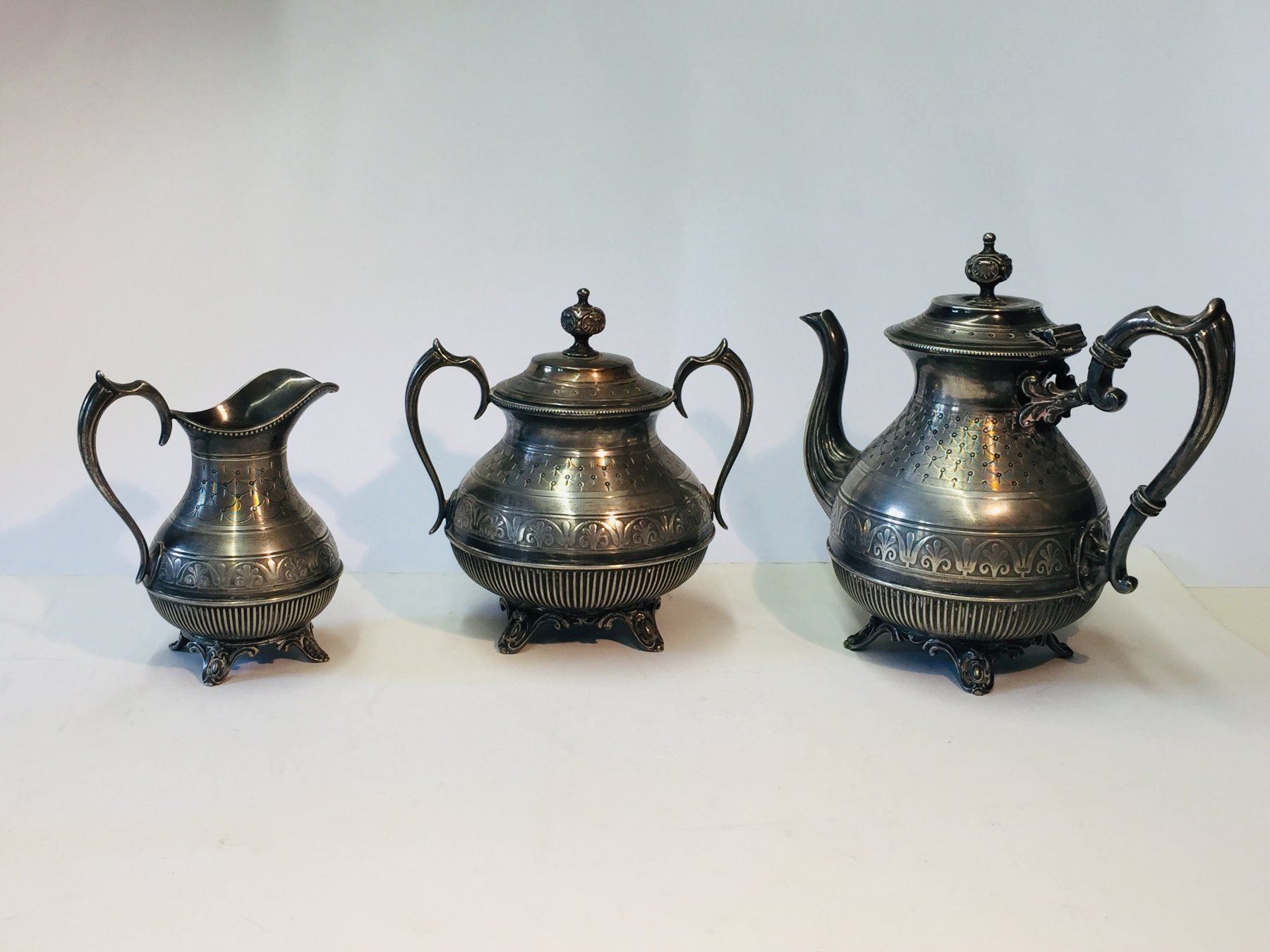 Teiere: Vintage Sheffield England Kaffeeset – Usato da Schaffhausen venduto da vintageville