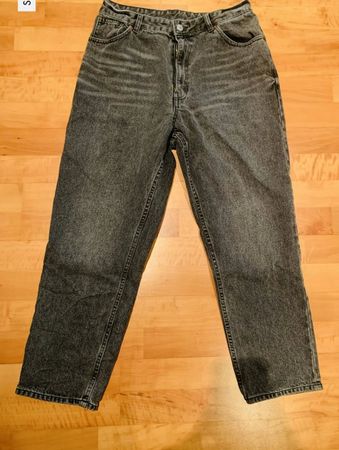 Jeans Monki grau/anthrazit, Straight leg, Gr. 40