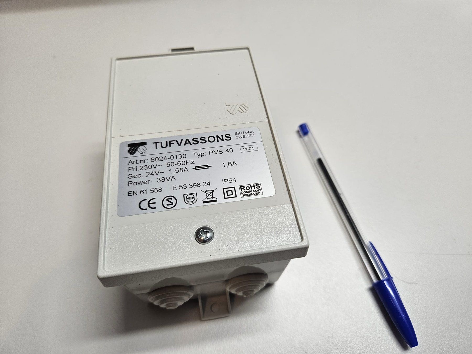 Componenti elettronici: Transformator 230Vac / 24Vac 1.6A – Nuovo (secondo la descrizione) da Genestrerio venduto da GIDI02 2