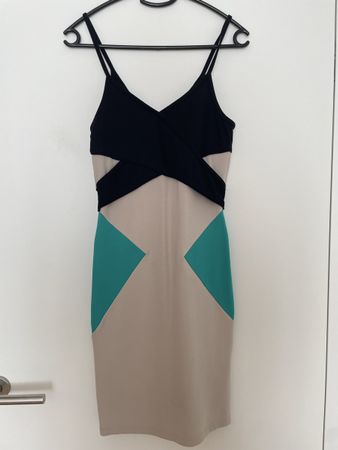 Sommerkleid Vero Moda Gr. 36 schwarz/türkis/beige
