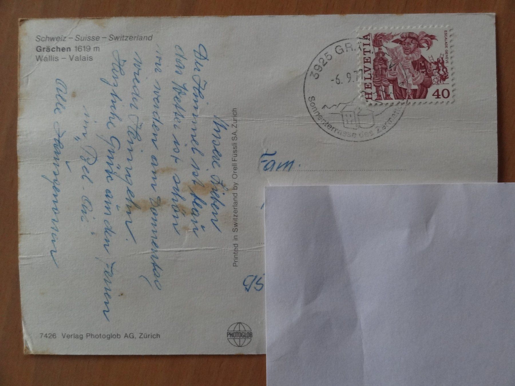 Cartoline postali: Grächen - 1977 – Usato da St Léonard venduto da Riglin 1