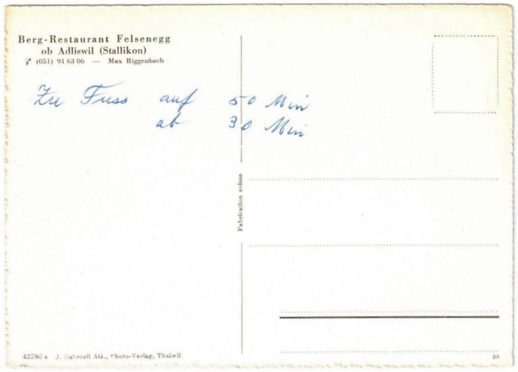 Cartoline postali: Adliswil - Luftseilbahn Felsenegg – Usato da Binningen venduto da Mountainrider 1