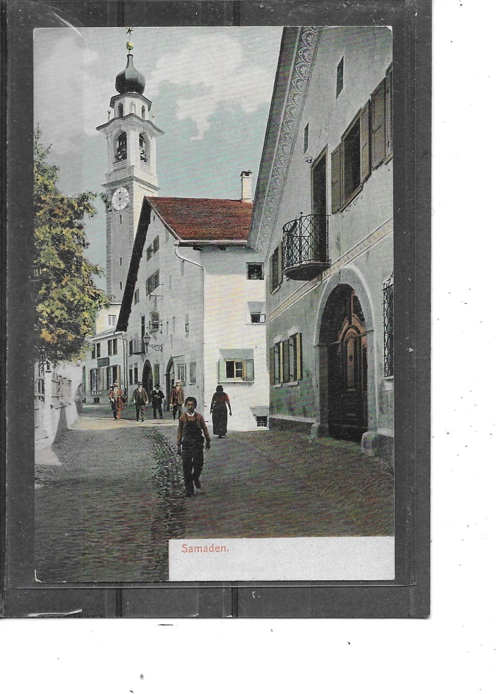 Cartes postales: GR Samaden Strassenpartie – D'occasion à Schocherswil par Wilare