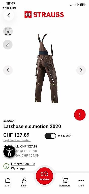 Engelbert Strauss Hosen: Latzhose "Engelbert Strauss Motion 2020" Gr52 NEU – Neu und originalverpackt aus Safnern von Seeland-123 1