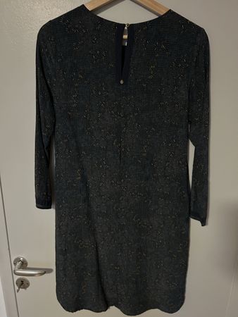NILE Seidenkleid Gr. XS – Schwarz/Gold