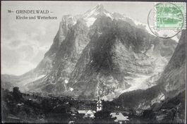 GRINDELWALD Kirche und Wetterhorn
