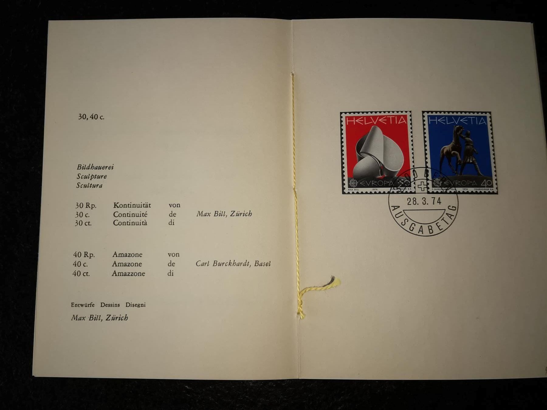 Tutti i francobolli: Sondermarken 1974 – Usato da Olten venduto da smiples