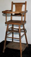 Antiker Puppen-Hochstuhl aus Holz 75cm hoch
