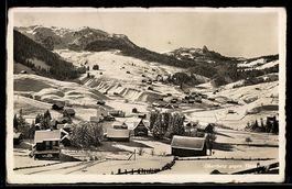 AK Oberiberg, Ortsansicht im Schnee