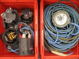 9 x POOLBELEUCHTUNG Scheinwerfer 12V 100W unterwasser