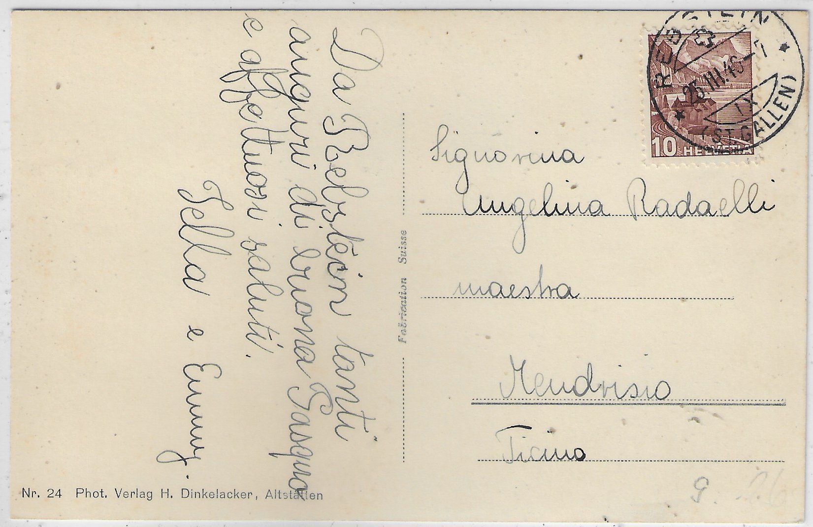 Cartoline postali: Über den Dächern von Rebstein SG - Generalansicht – Usato da Ettingen venduto da Kartenplanet 1