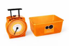 Vintage Küchenwaage Orange mit Schale – Retro Haushaltswaage
