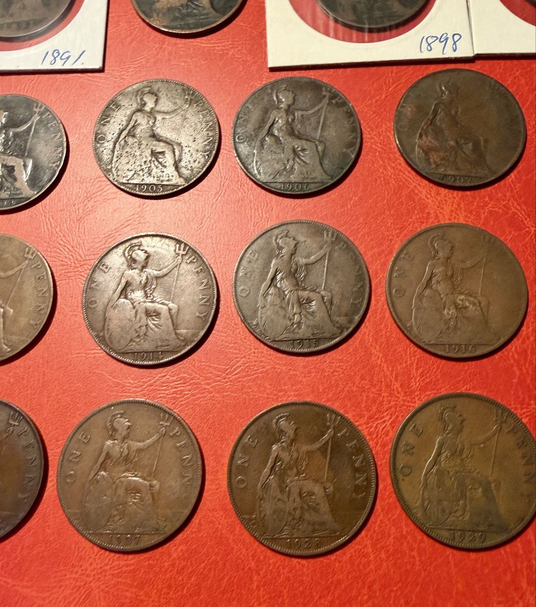 Alle Münzen: Collection de 46 Penny, Angleterre, dès 1875 – Gebraucht aus St-Maurice von SPEKER 6