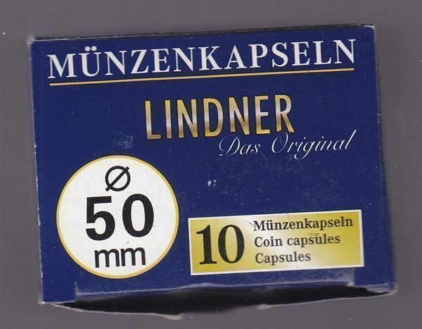 Accessori: Lindner 10er Pack Münzkapseln 50 mm – Nuovo e nell'imballaggio originale da Lichtensteig venduto da Mac_creative