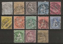 Lot Sitzende Helvetia Ausgaben 1862/67 : KP 520.--