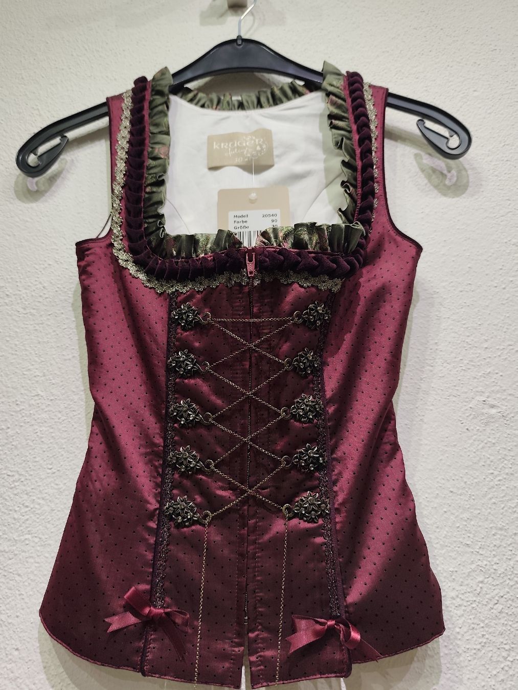 Krüger Vestiti: Trachtenmieder Krüger, Gr. 30 – Nuovo e nell'imballaggio originale da Dussnang venduto da Rosenfee50 2