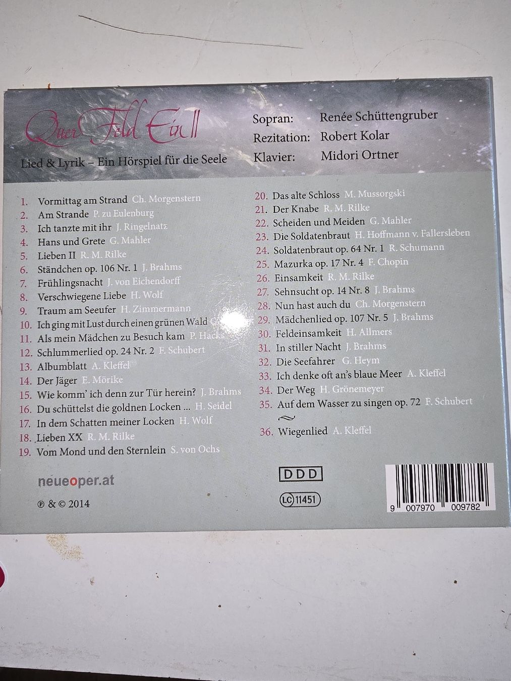 CD: Renée Schüttengruber CD "Quer Feld Ein" - Lieder & Lyrik – Usato da Oberbüren venduto da Elk2025 1