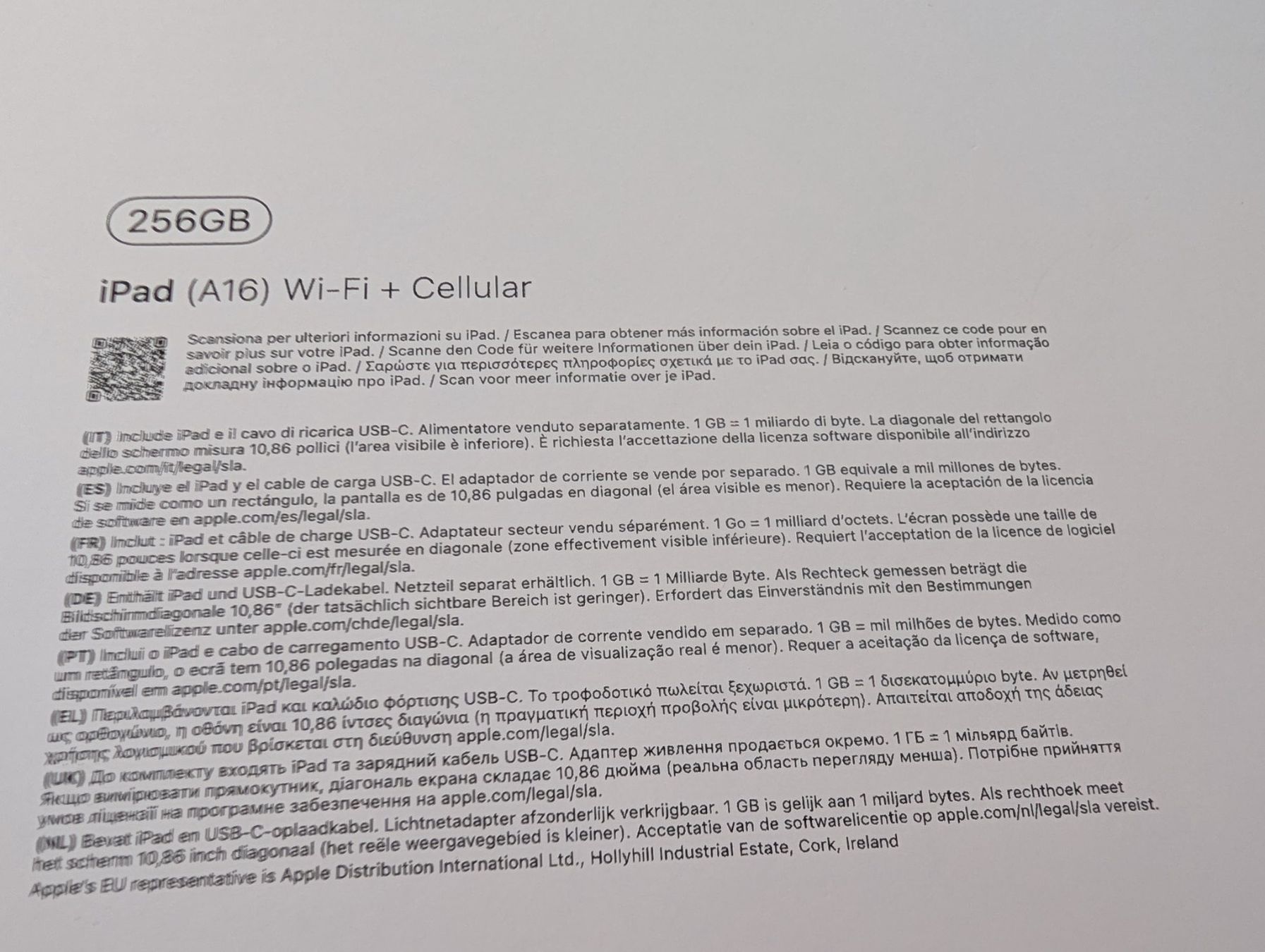 Apple Tablet PC: Ipad (16A) 256GB Wifi + Cellular – Neu und originalverpackt aus Zürich von benji25 1