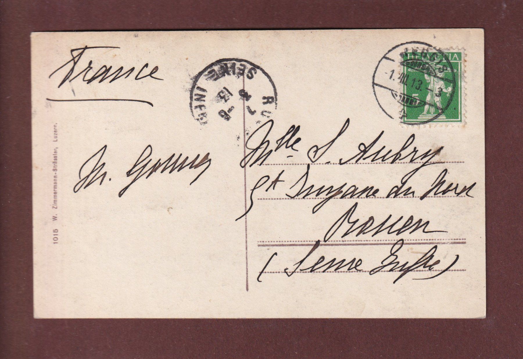 Cartoline postali: WEGGIS und die Alpen - 1913 – Usato da Pully venduto da nicecards 1