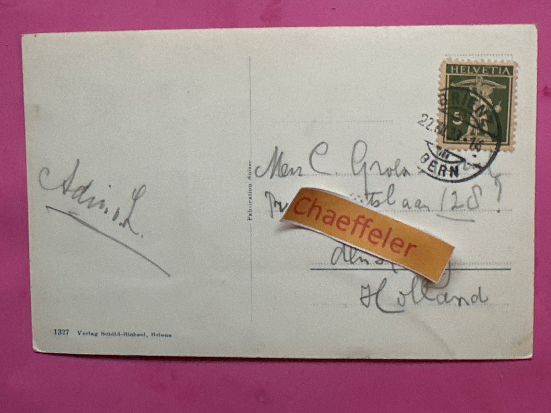 Cartoline postali: 1933 Gießbach, Generalansicht – Usato da Zürich venduto da Chaeffeler 1
