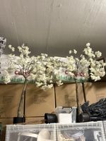 2x Kunst Kirschblütenbäume 1m Holzstamm Weiss Deko Hochzeit