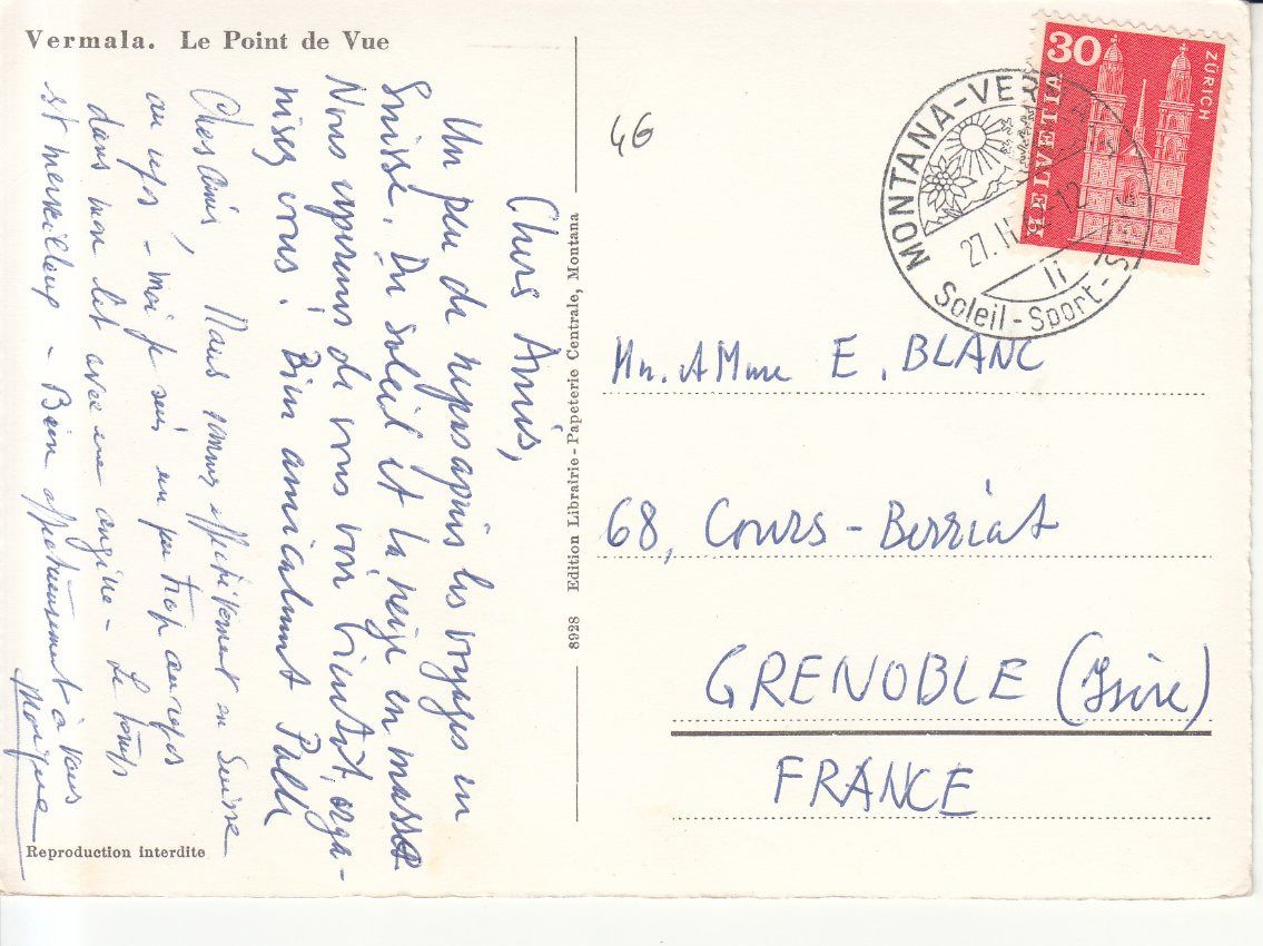 Cartoline postali: Vermala 1962 – Usato da Bürglen TG venduto da StampGraf 1
