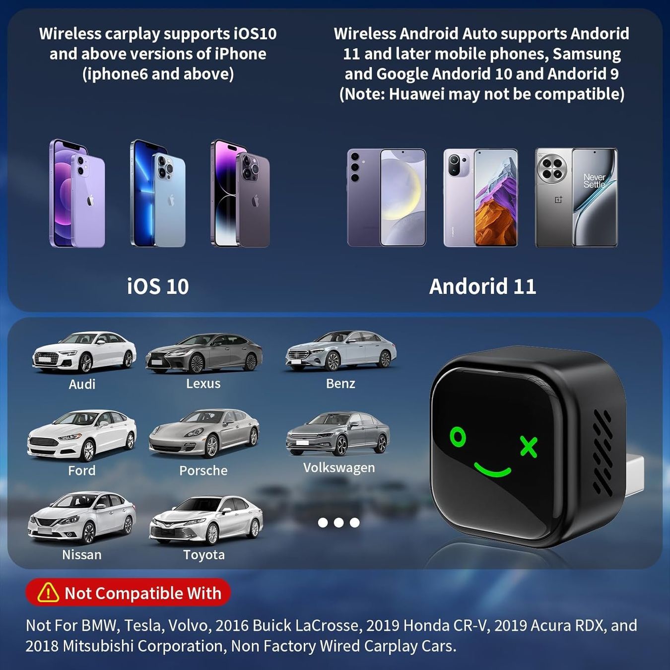Altro: 2-in-1 Wireless CarPlay Android Auto Adapter Mini – Nuovo e nell'imballaggio originale da Suhr venduto da SchnapperCH 1